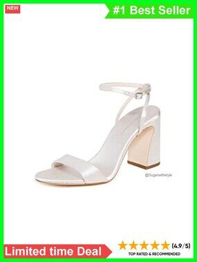 Satin Curved Heel Simple Sandals Lightly Padded 3.5in Statement Heel